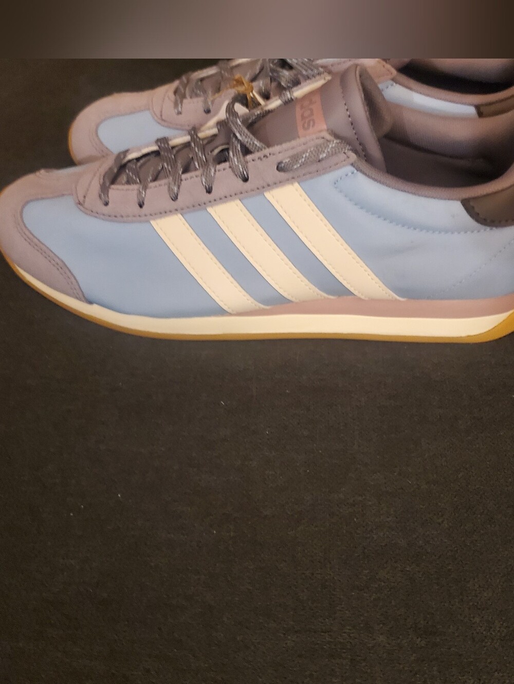Adidas Light Blue & White Classic Womens Runner Sneakers With Cloudfoam Comfort